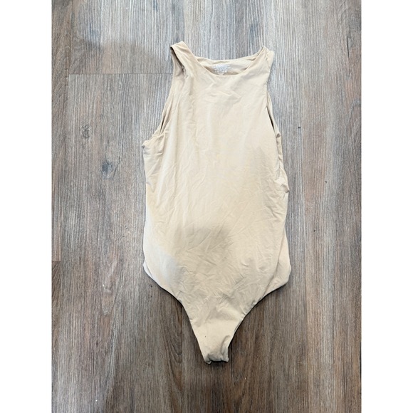 SKIMS High Neck Tank Bodysuit Neutral Beige Sleeveless Top - Picture 1 of 4